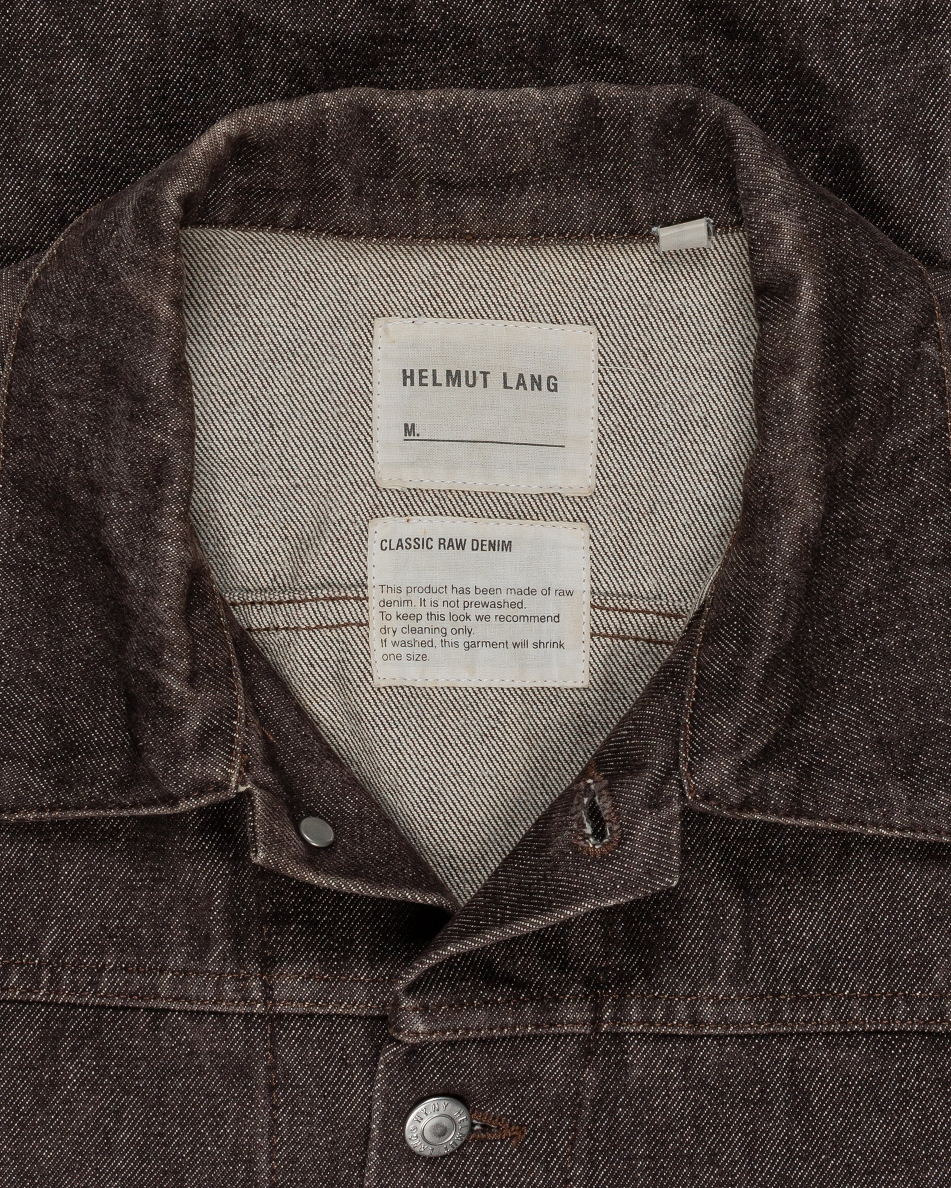 Helmut Lang Brown Raw Denim Trucker Jacket - 2002 - SILVER LEAGUE