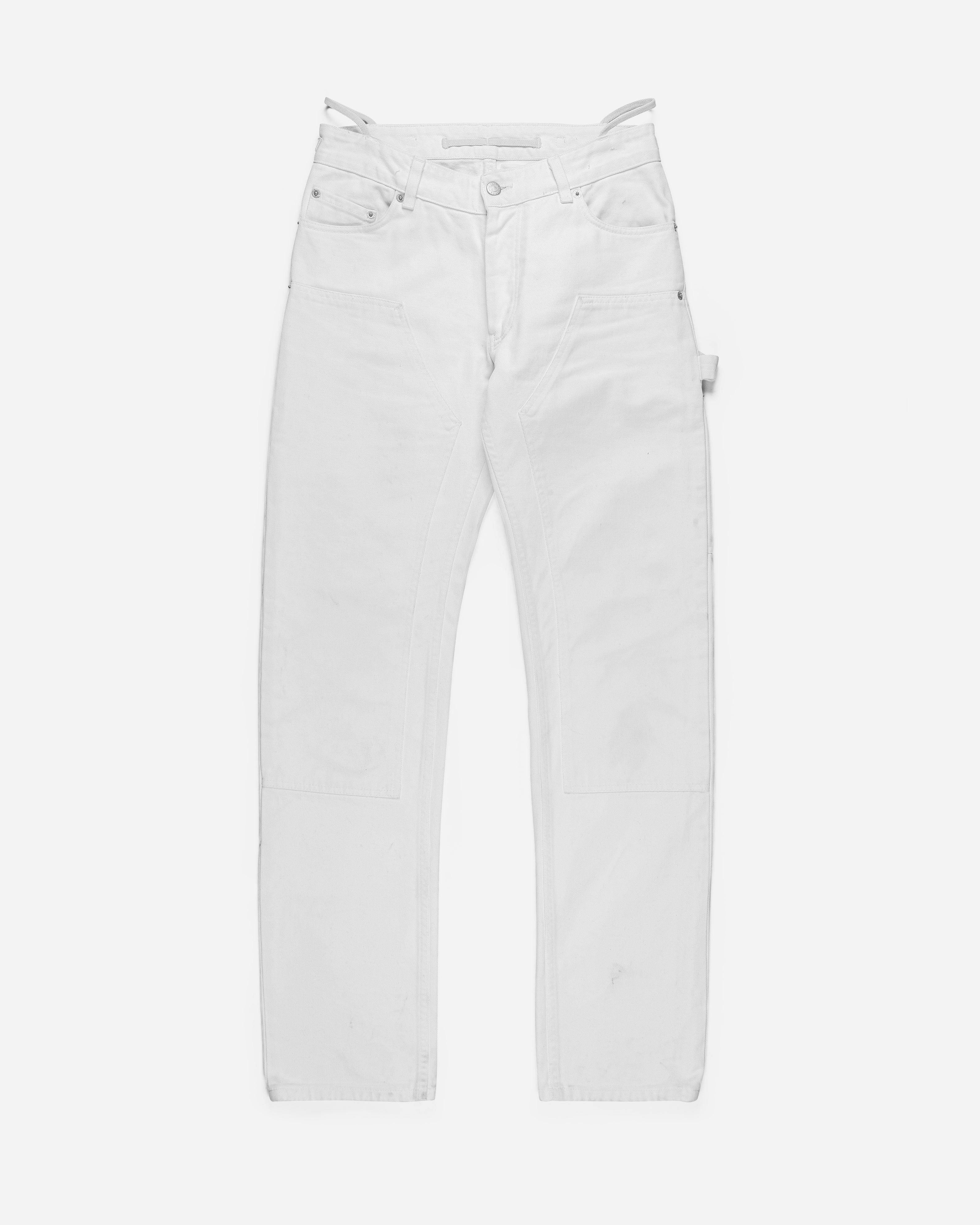 Helmut Lang White Double Knee Work Pants - SS98 - SILVER