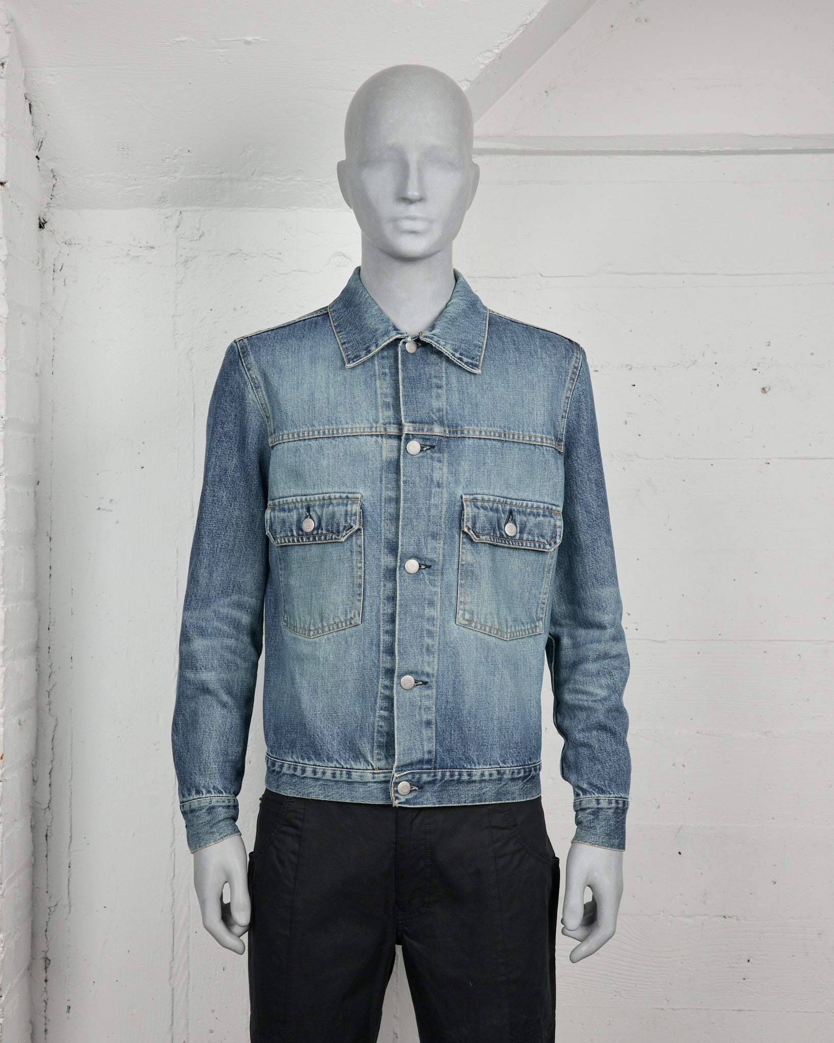 Helmut Lang Type II Denim Trucker Jacket - 1990s - SILVER LEAGUE