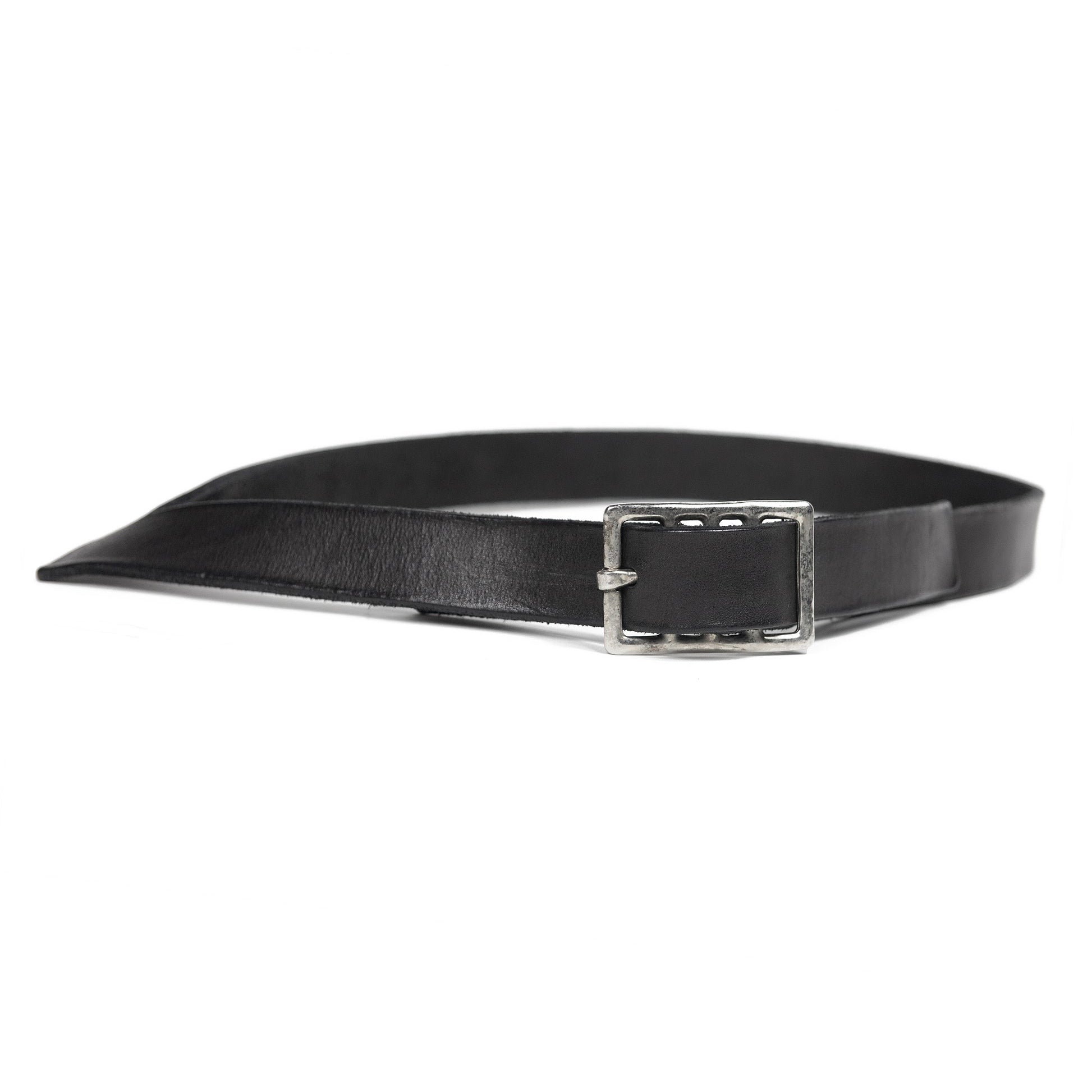Carol Christian Poell Angled Leather Belt - SILVER LEAGUE