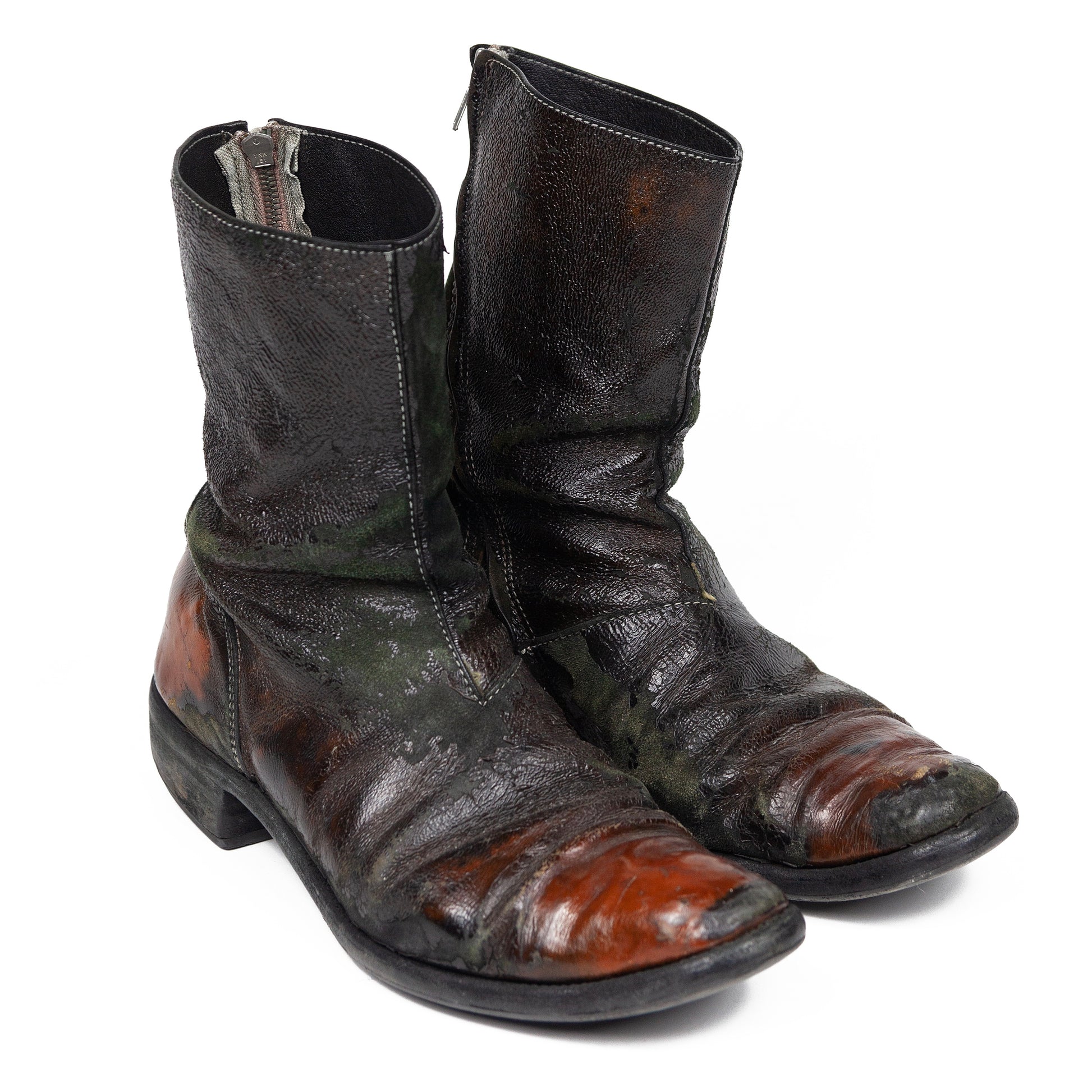 Carol Christian Poell Tarnished Spiral Zip Boots / AM 2047 POP-PTC/10 ...