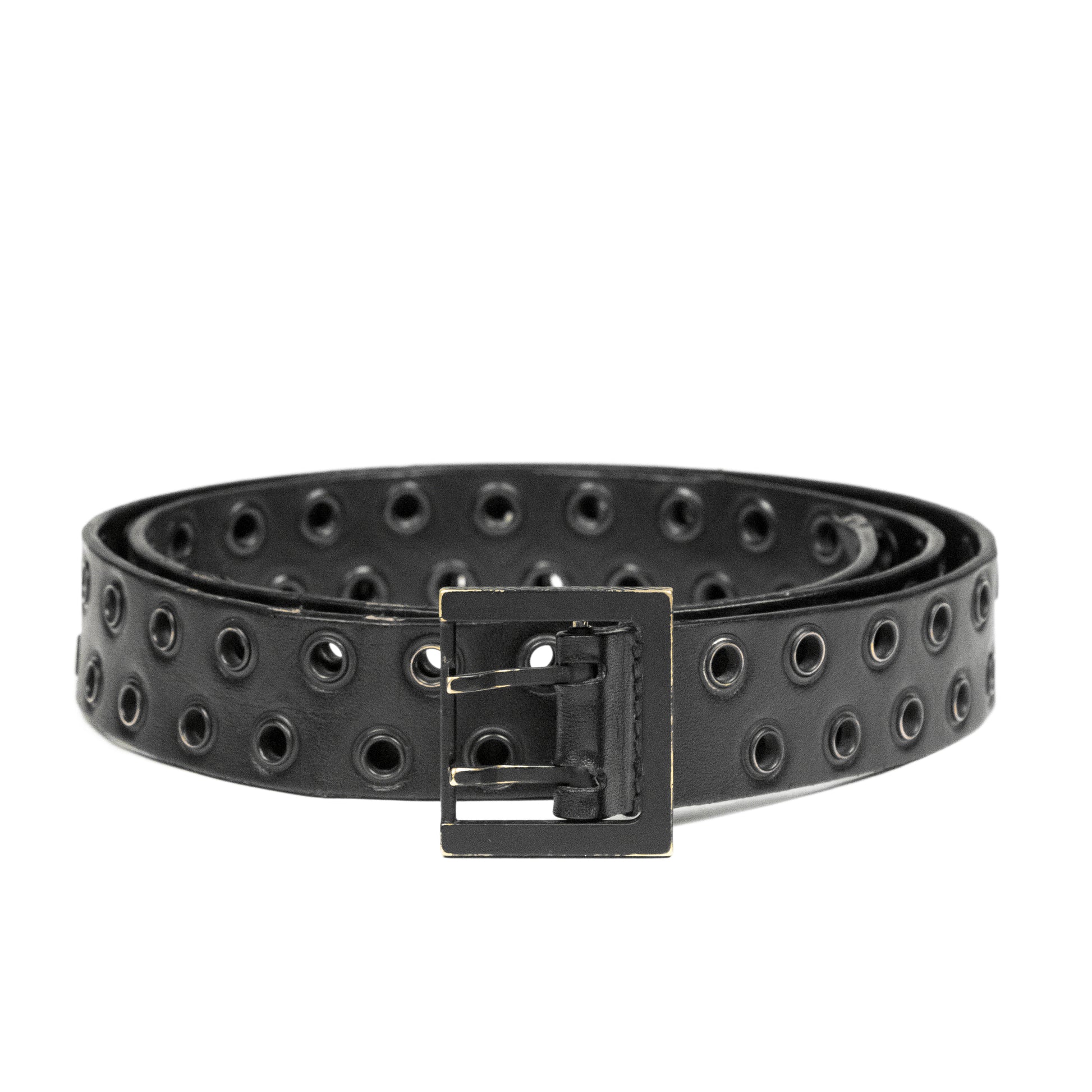 Dior Homme Double Grommet Belt - SS04 “Strip” - SILVER LEAGUE
