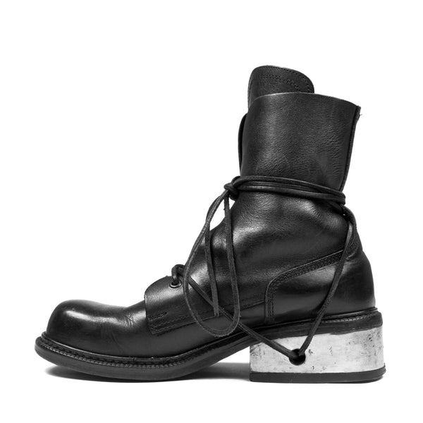 Dirk Bikkembergs Black Steel Heel Boot - 1990s – SILVER LEAGUE