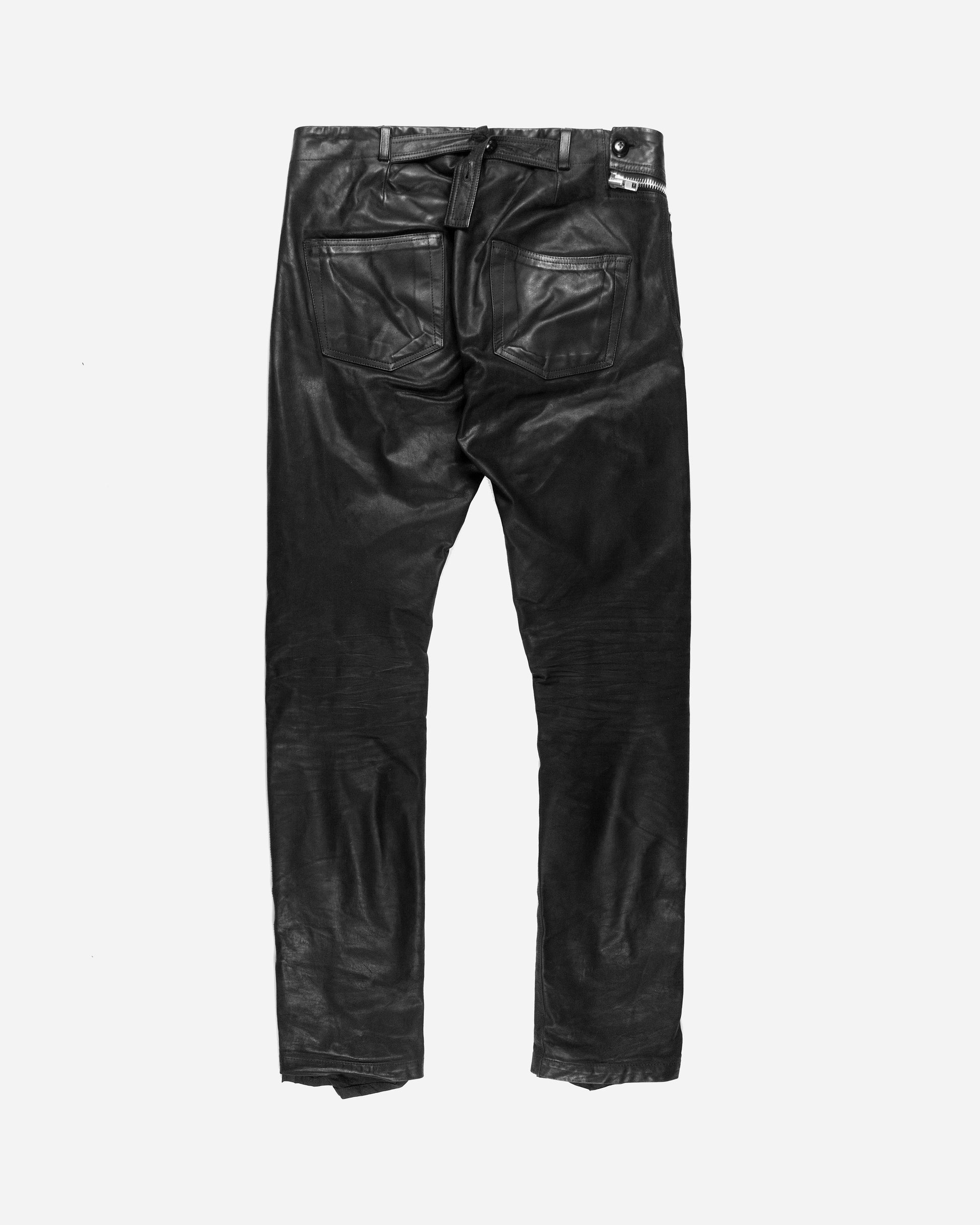Rick Owens Leather Aircut Jeans - SS15 “Faun” - SILVER LEAGUE