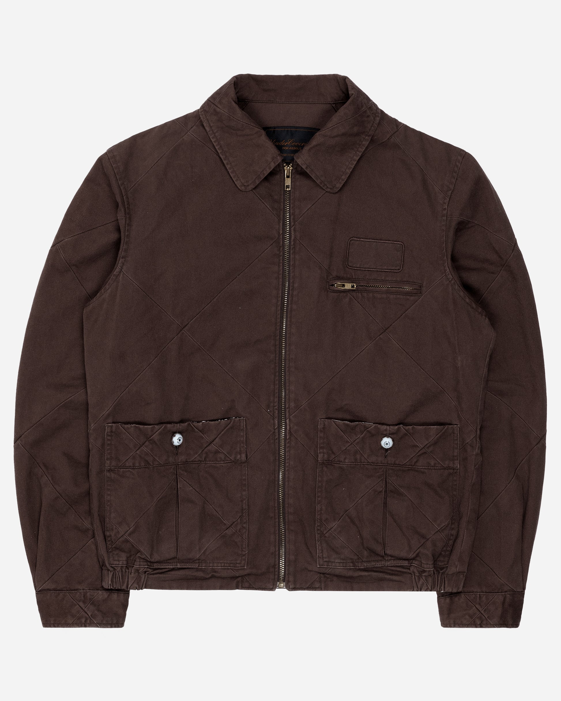 Undercover Brown Paneled Zip-Up Work Jacket - SS05 “BBII Homage To Jan ...