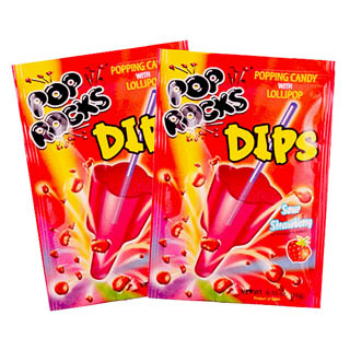  Pop Rocks Dips Sour Strawberry - 18ct 