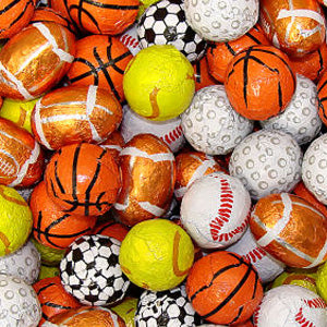  Chocolate Sports Balls Assorted - 5lb Bag 