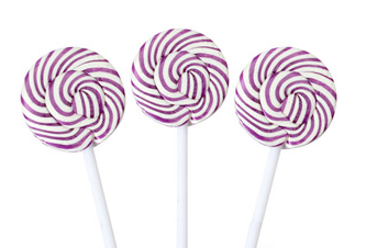 Squiggly Pops Purple & White Lollipops - 48ct