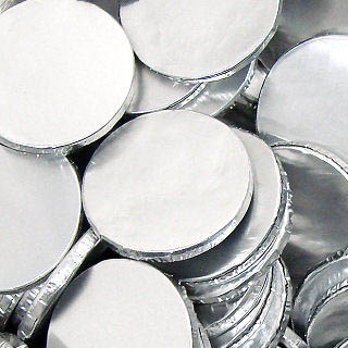  Silver Chocolate Coins Plain - 5lb Bag 