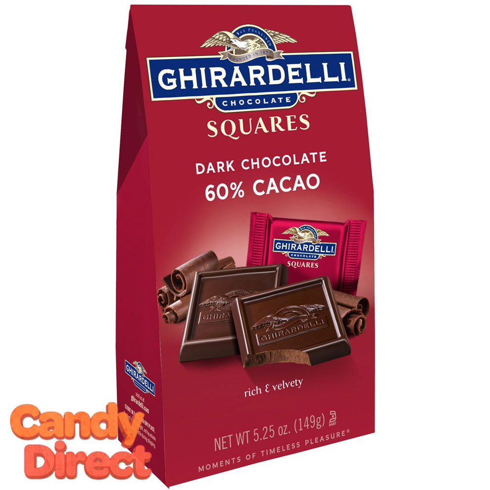  Dark Chocolate 60% Cacao Ghirardelli Squares - 6ct Bags 