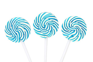  Squiggly Pops Blue & White Lollipops - 48ct 