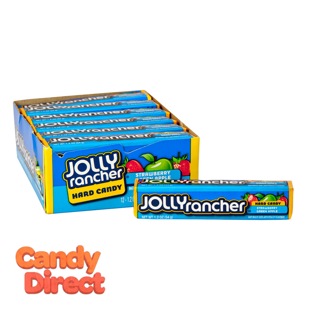  Jolly Strawberry And Green Apple Rancher 1.2oz Bar - 12ct 