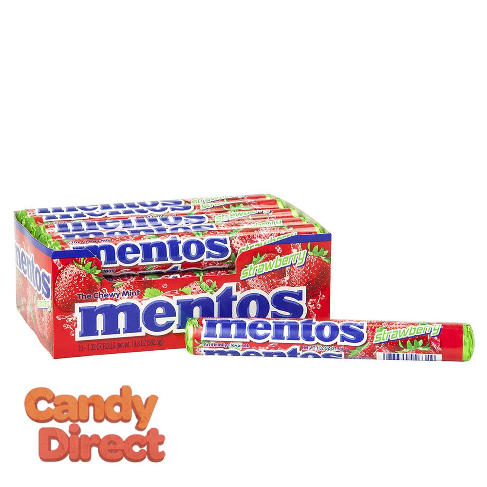  Strawberry Mentos Rolls - 15ct 