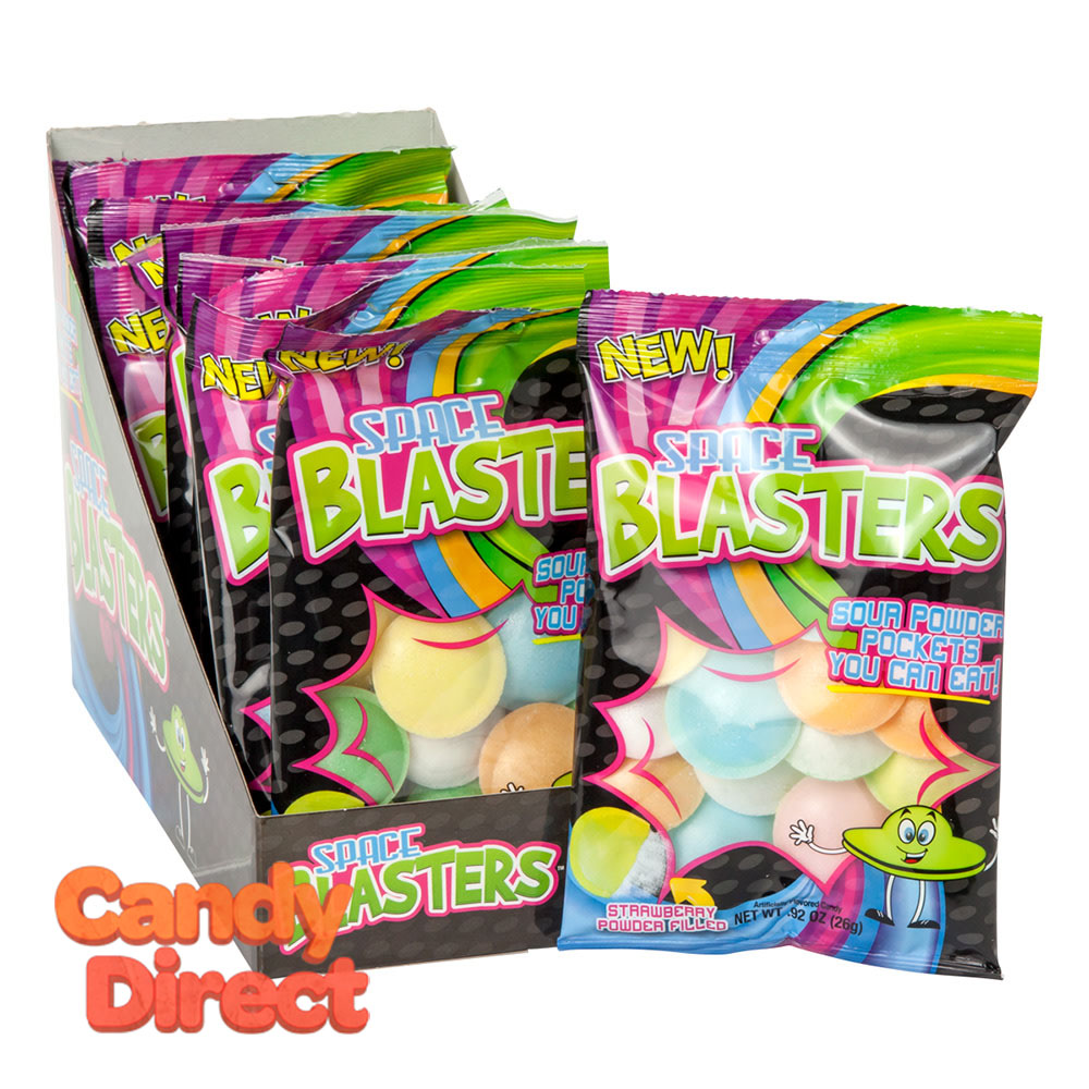  Sour Powder Filled Discs Space Blasters 0.92oz Peg Bag - 12ct 