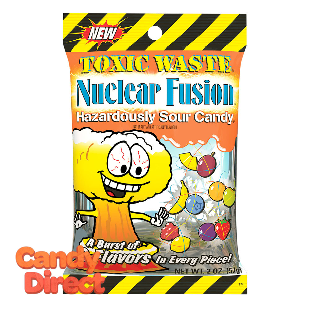  Toxic Waste Nuclear Fusion Candy 2oz Peg Bag - 12ct 