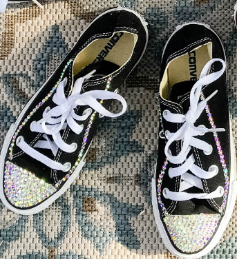 black swarovski converse