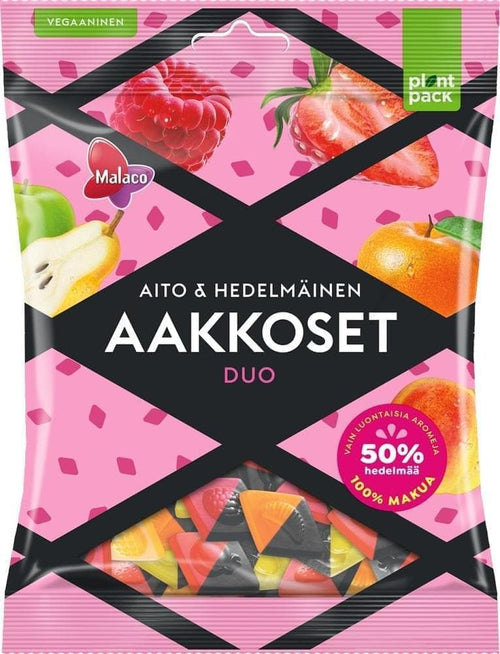 Aakkoset Aito & Hedelmäinen Duo 230g, 10-Pack | Finnish Candy