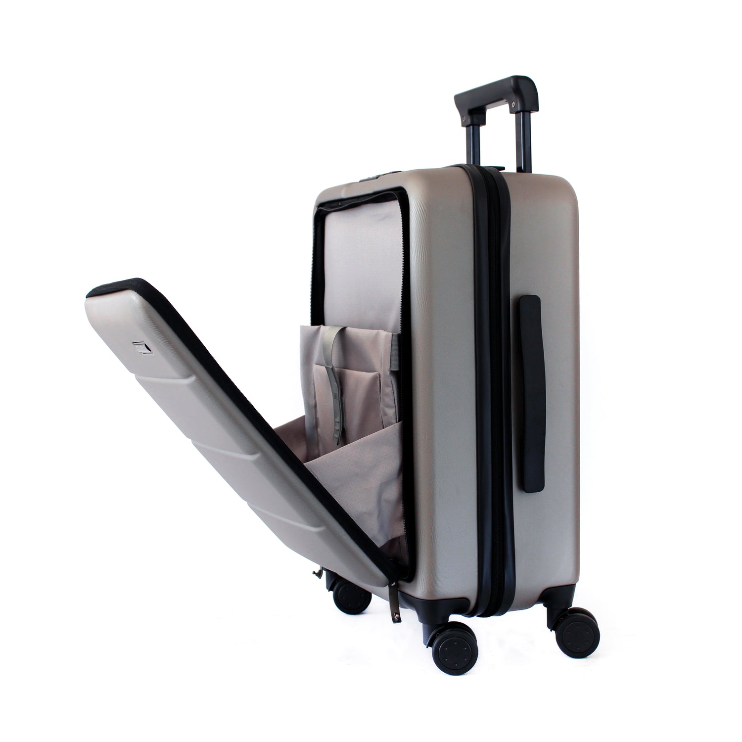 Grey Carry-On with Front Loading Laptop Pocket | Grey Carry-On Luggage ...