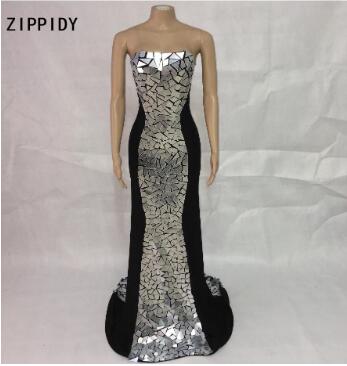 silver mirror dress