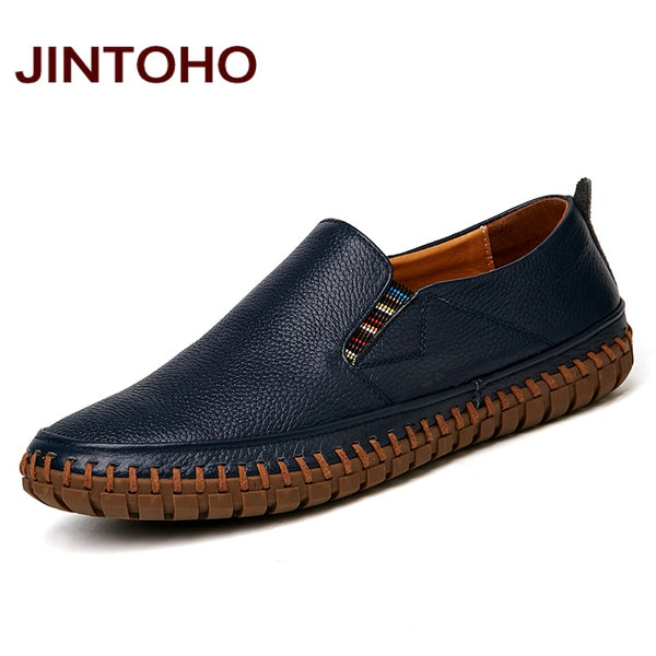 mens leather slip on