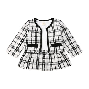 Plaid Jacket + Dress Set - Kidstors