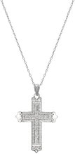 Sterling Silver Fleur Love God Cross Pendant Necklace, 18"