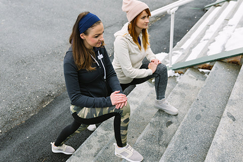 stairs workout - lunges on stairs