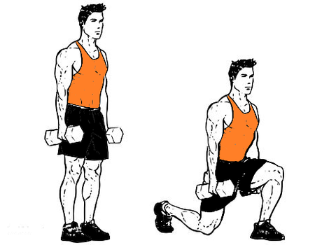 dumbbell side lunges