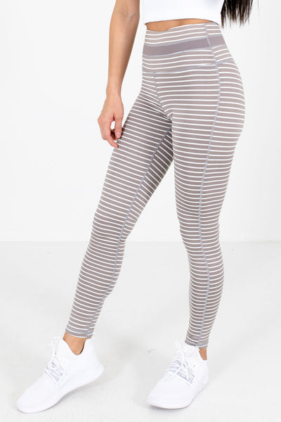 purple and white striped leggings