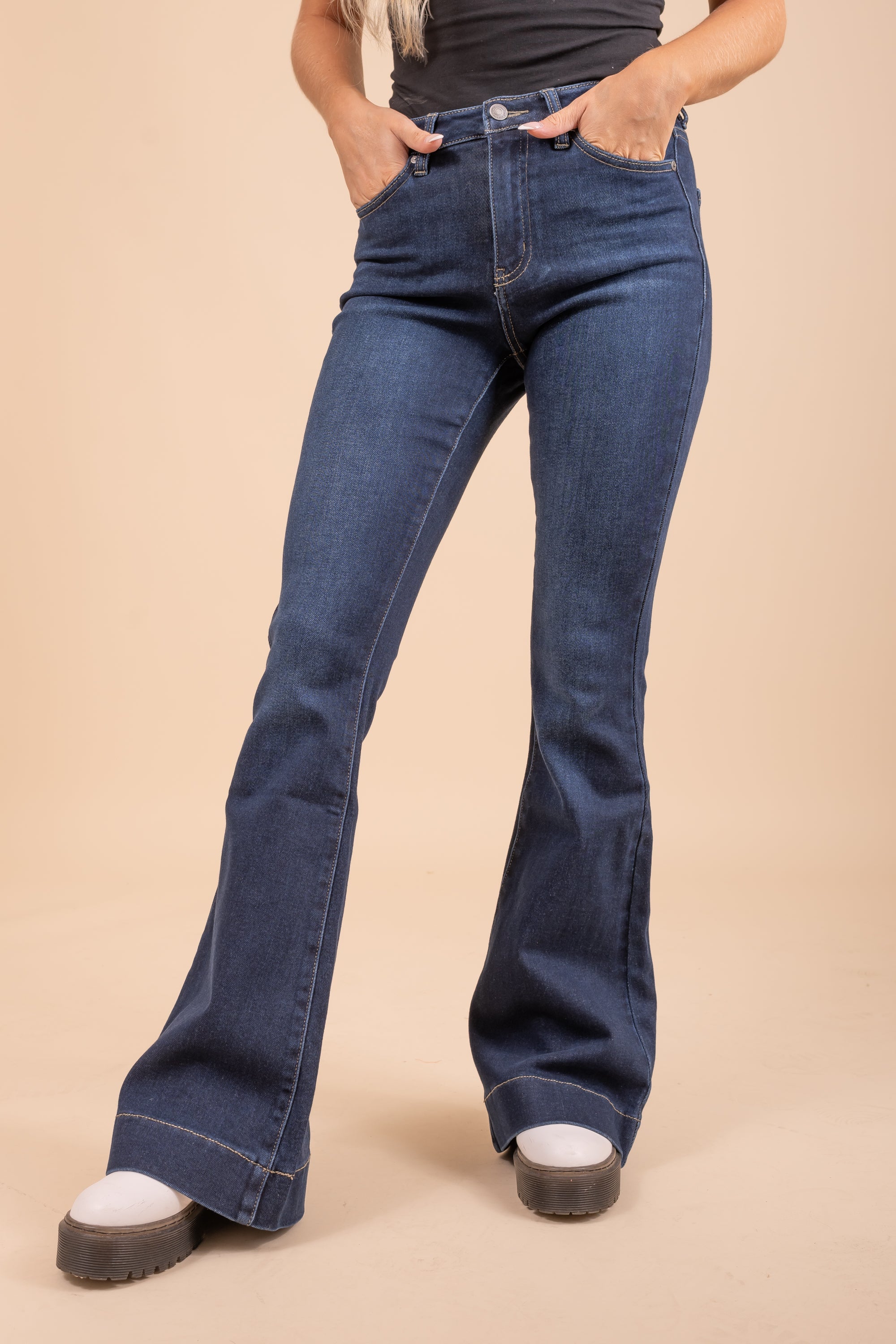 Judy Blue Trouser Flare Jeans-Light – Bellamie Boutique