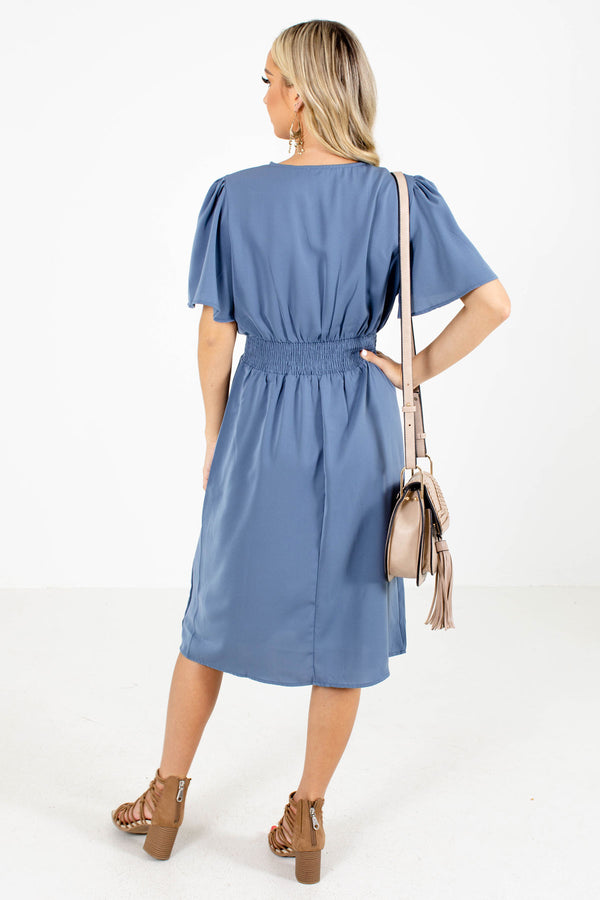 Before You Go Blue Knee-Length Dress | Blue Boutique Dress - Bella Ella ...