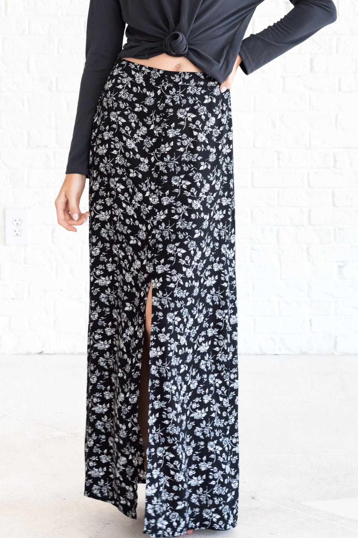 boho floral maxi skirt