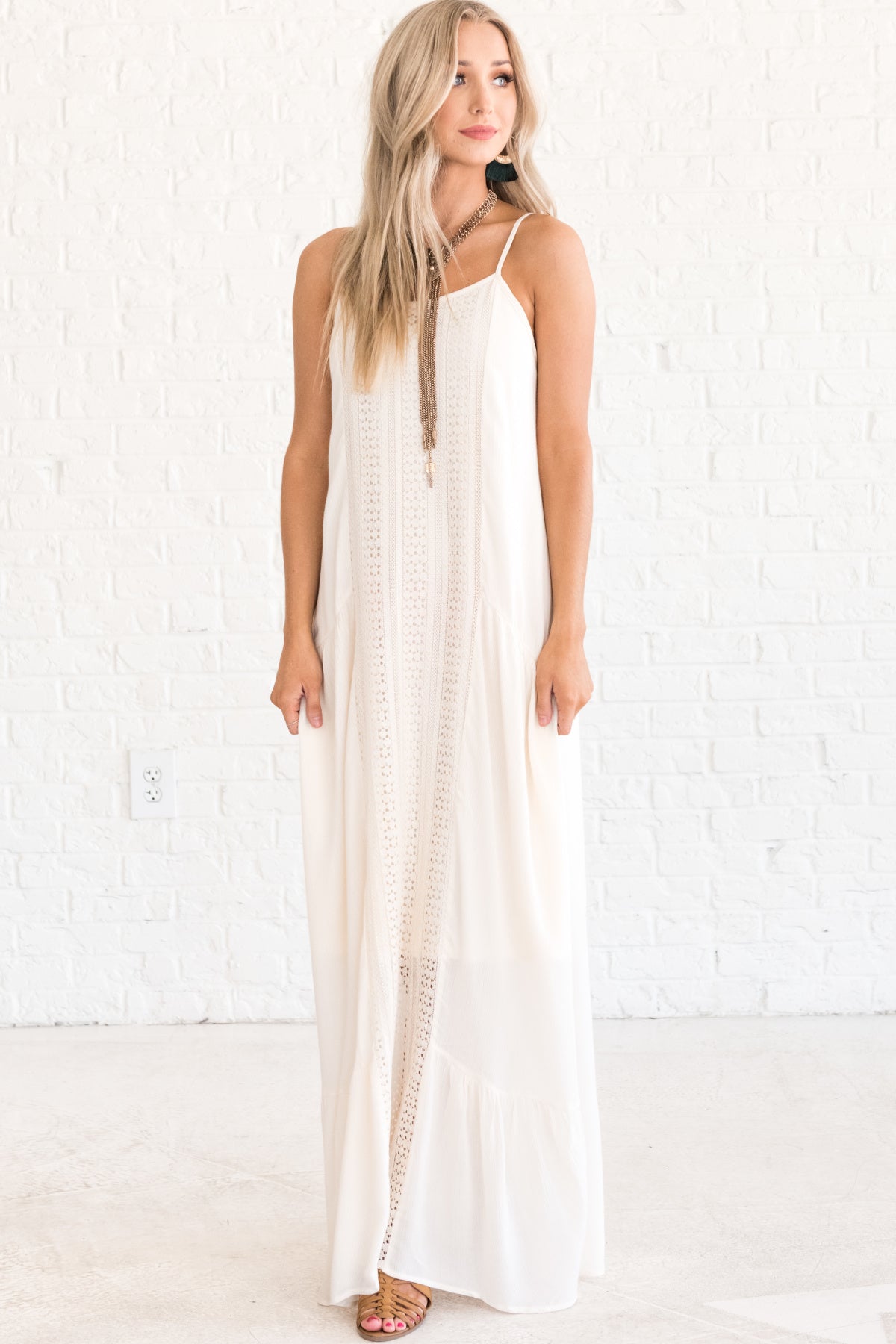 casual long white summer dresses