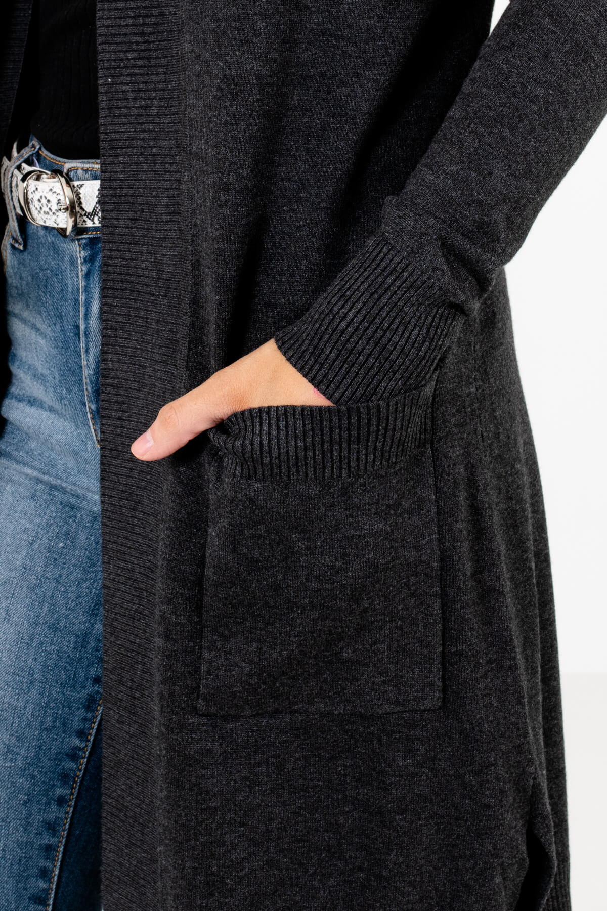 charcoal maxi cardigan
