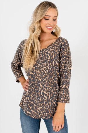 Piquete sirena techo Come Alive Beige Leopard Print Top | Animal Print Boutique Tops
