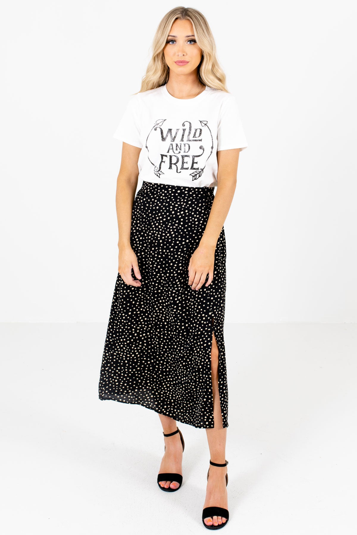 Crazy About You Black Midi Skirt | Boutique Skirts for Women