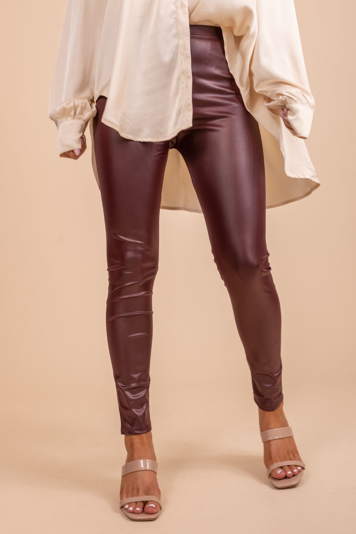 City Girl Olive Faux Leather | Leggings Boutique Leggings