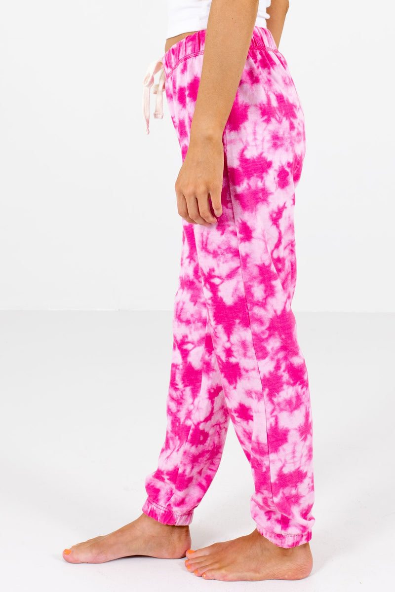 Easy Going Pink Tie-Dye Joggers | Pink Boutique Joggers - Bella Ella ...