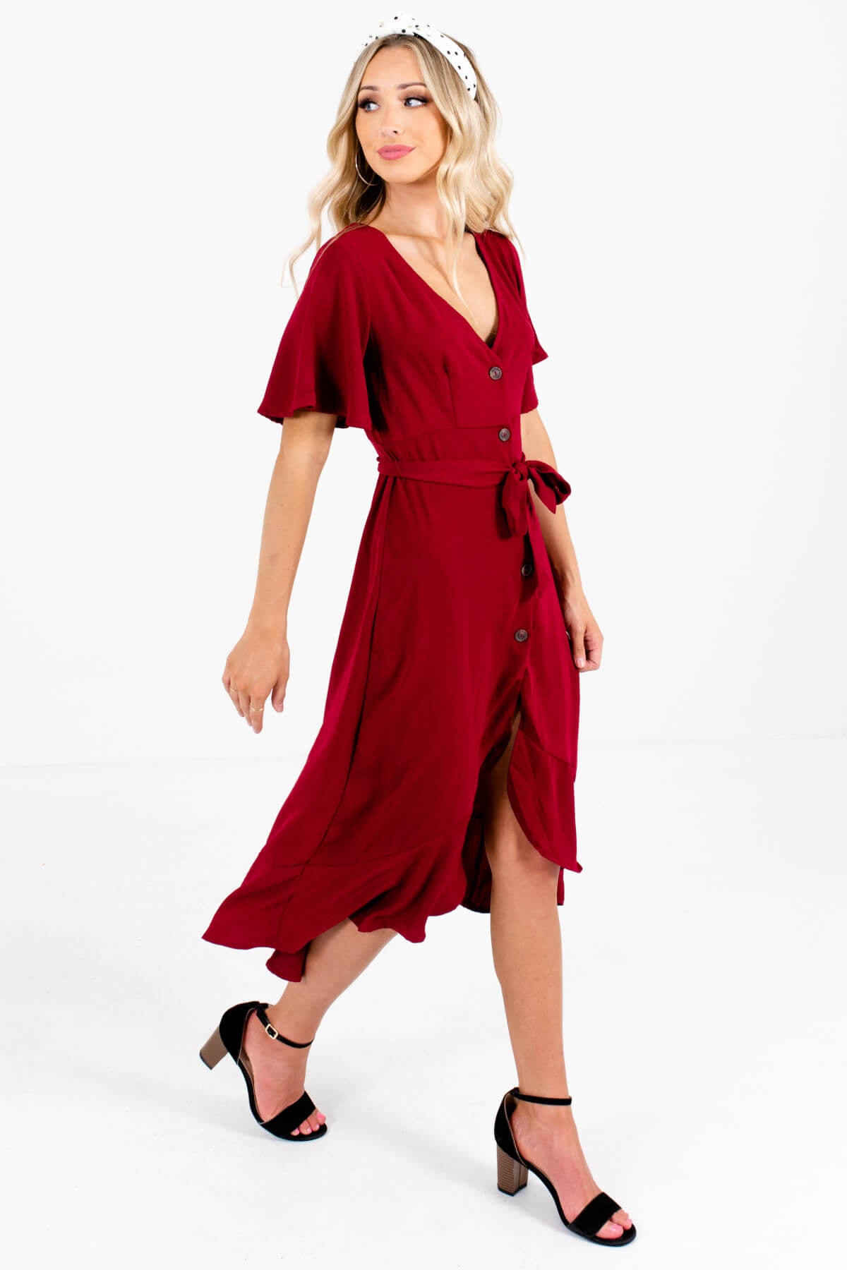 burgundy boutique dress