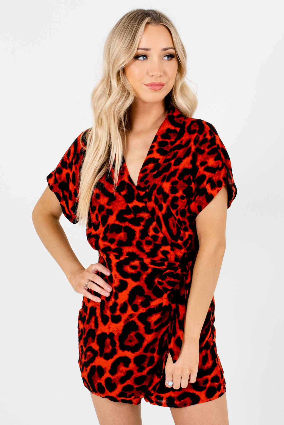 red black leopard print dress