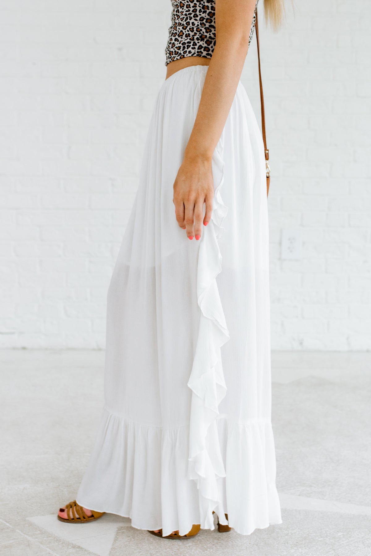 Flamenco Nights White Maxi Skirt 