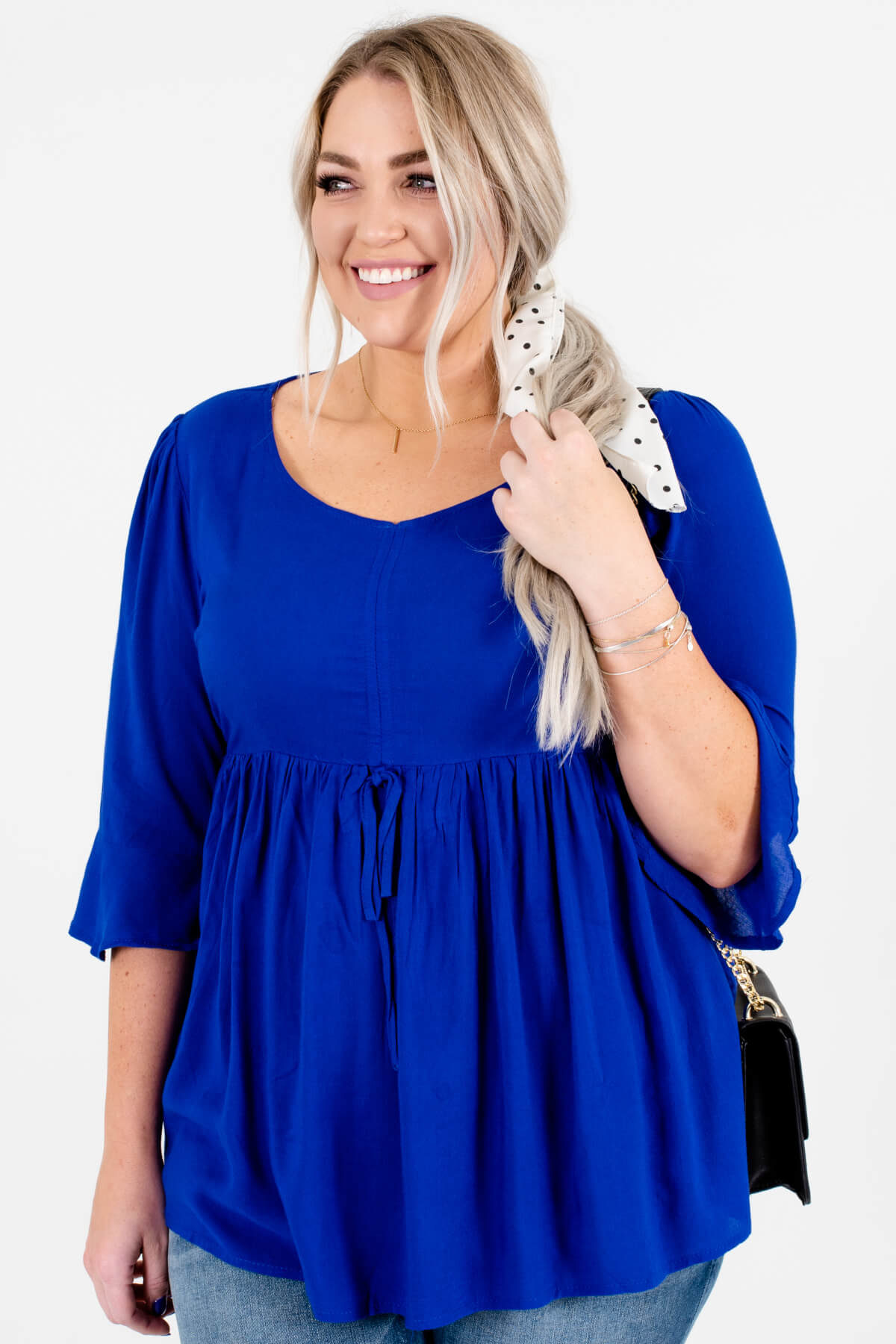 royal blue peplum top plus size