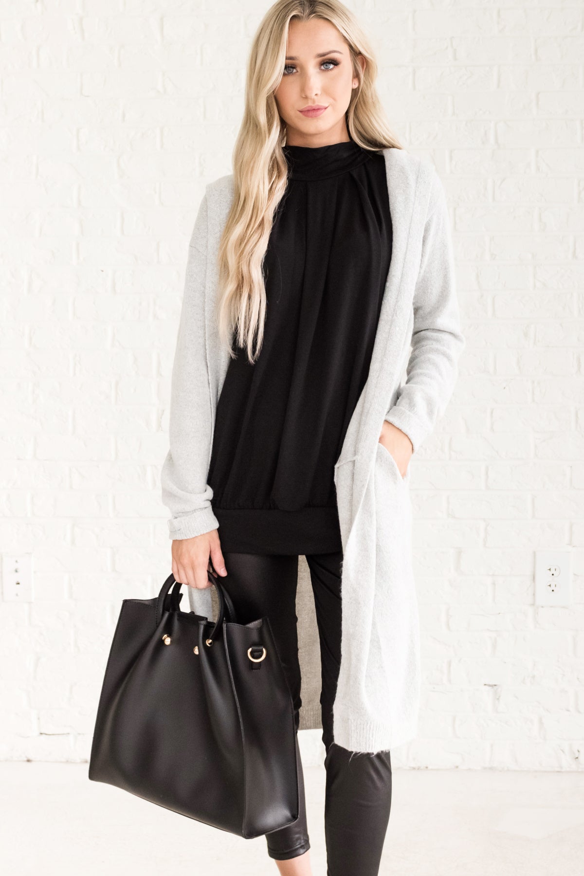 long gray cardigan outfit