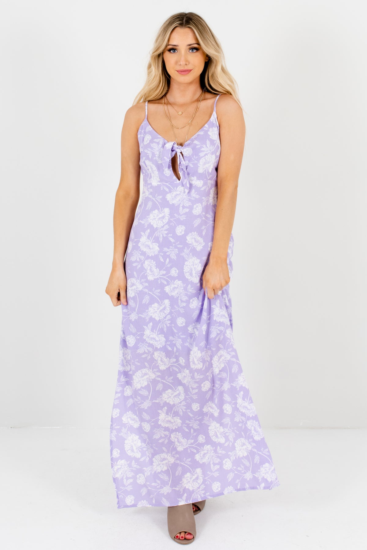 pink and purple maxi dress