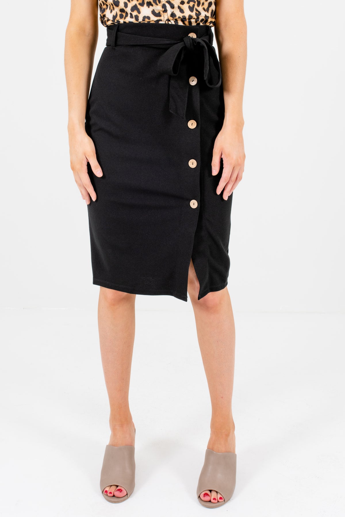knee length black skirts uk