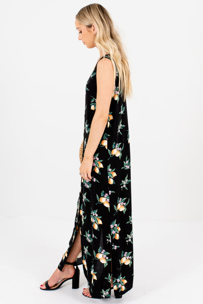 black button up maxi dress