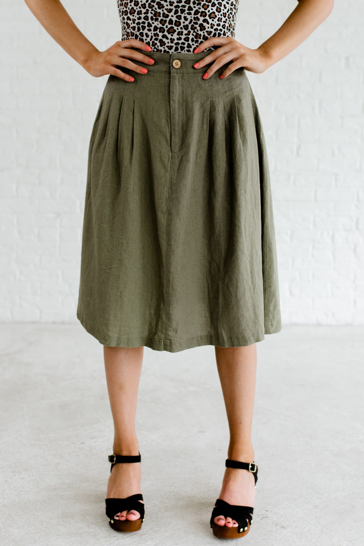 flowy skirts knee length