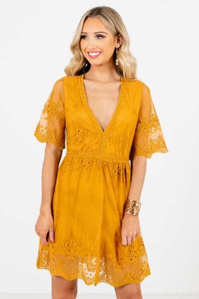 mustard lace dress