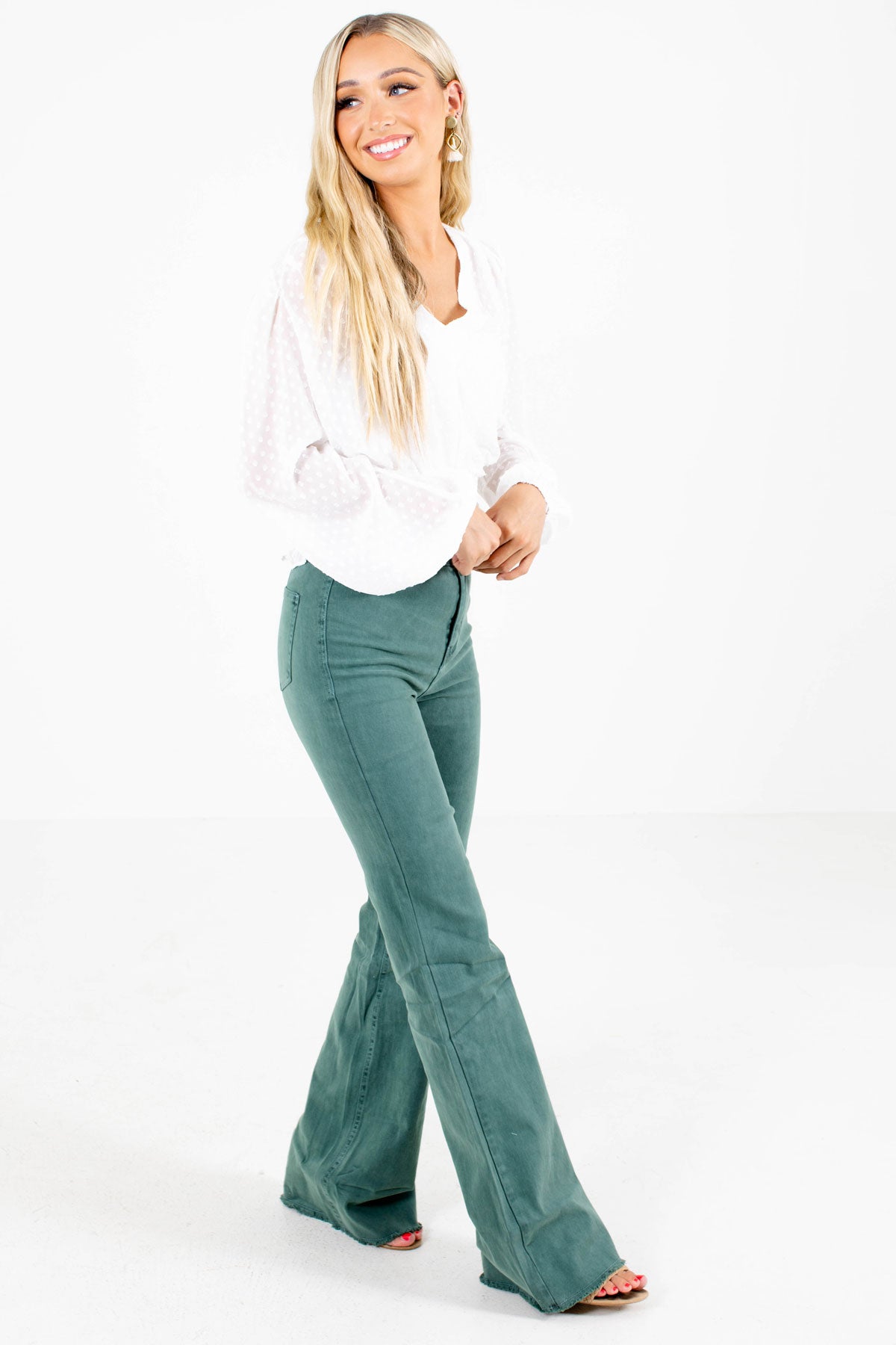 pine green jeans