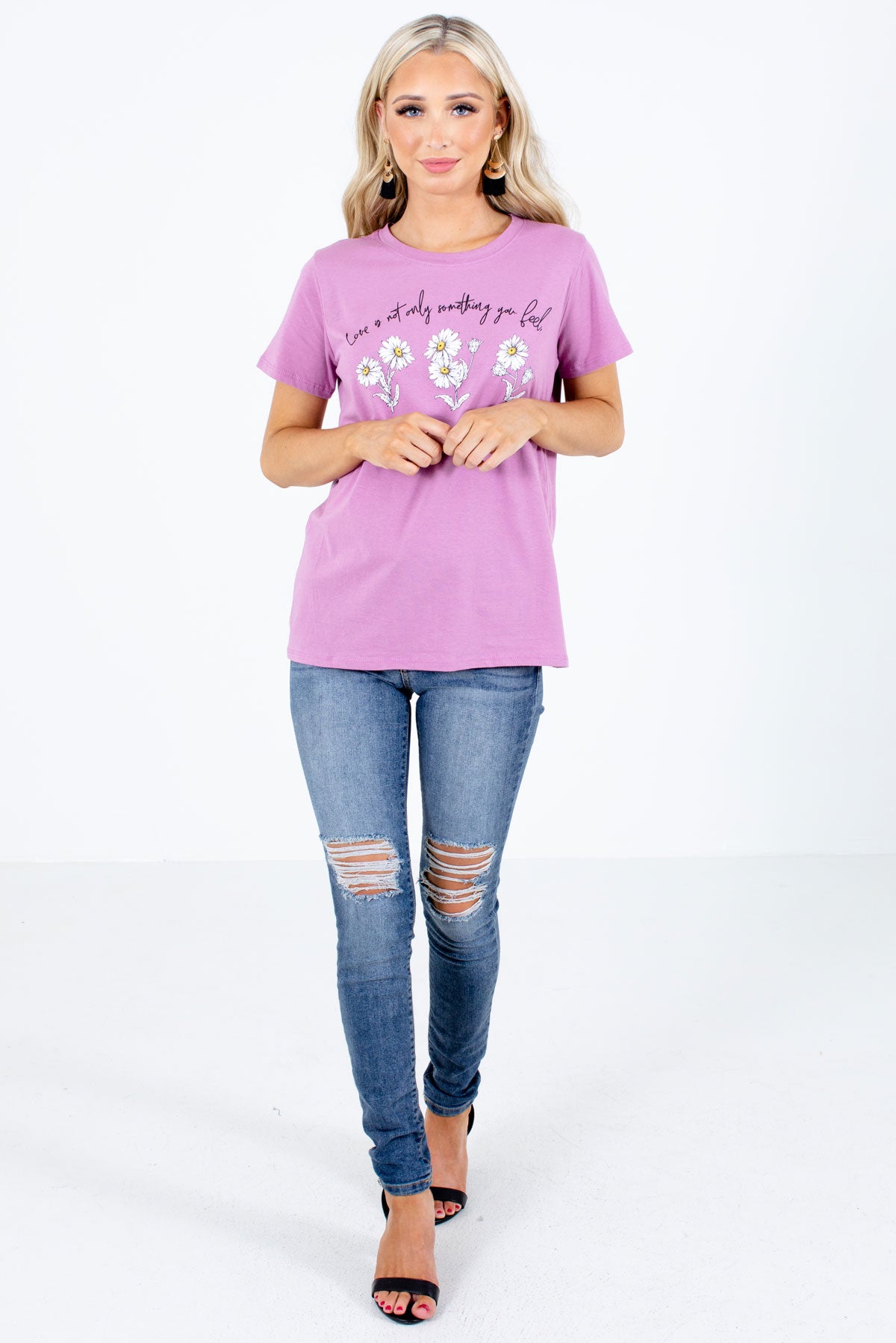 green and purple graphic tee